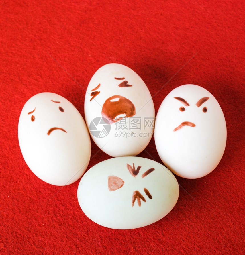 情绪不一的鸡蛋绘画表情图片