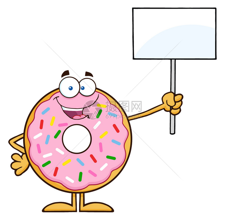 快乐的甜圈卡通字符盛装着一纸牌符号的甜圈卡通字符Name图片