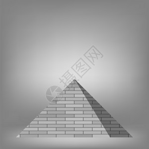 切夫伦灰色背景上的金字塔插画