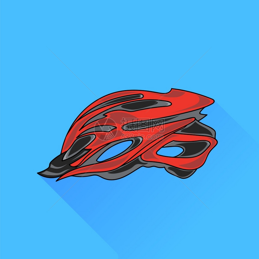 红色自行车头盔图片