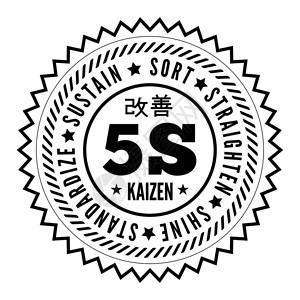 6s整理素材5S方法Kaizen管理来自Japan排序StratenShine标准化与持续矢量插图插画