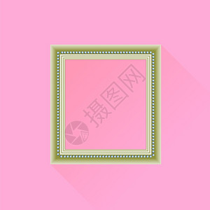 粉红背景的布朗木框架长阴影木框架背景图片