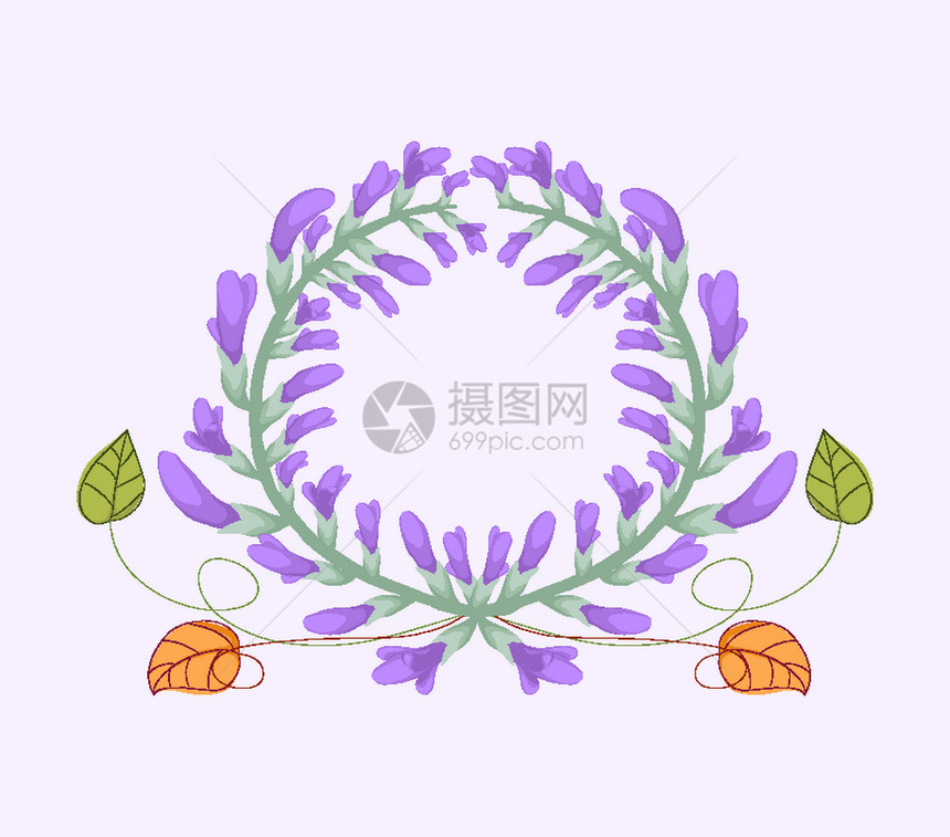 水彩紫花架图片