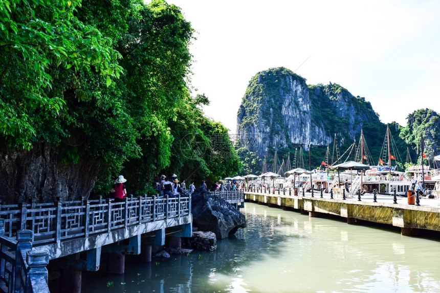 越南河隆湾附近ThienCung山洞的海湾图片