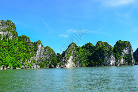 中南半岛越南哈隆湾的Limestone岩石背景