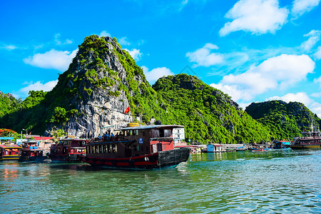 海湾石灰石越南哈隆湾东亚背景