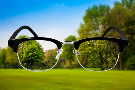 光学保健概念带眼镜的医学光概念视觉眼镜背景图片