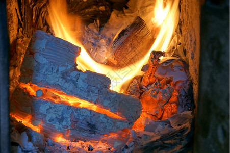 旧壁炉灶火背景