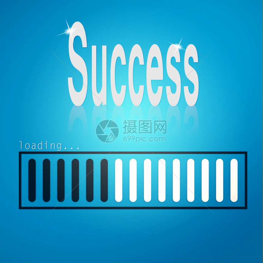 成功的蓝色加载栏图像由hires完成艺术作品可用于任何图形设计xA图片