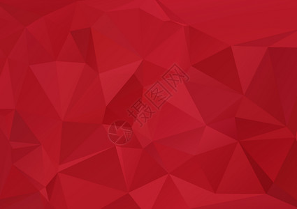 红色椭圆带有三角形的抽象几何背景插画