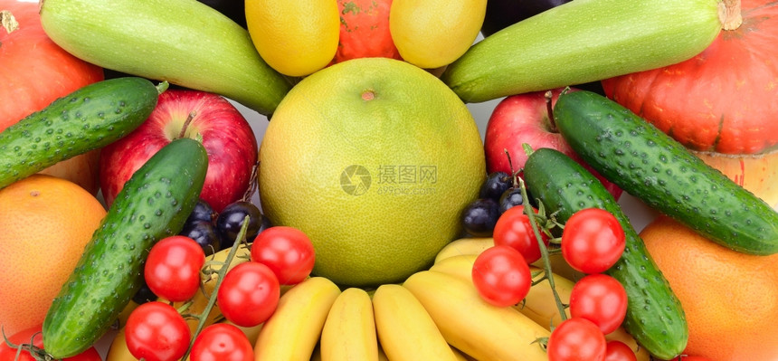 新鲜水果和蔬菜背景图片