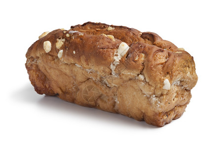 白色背景的全传统杜沙糖面包背景图片