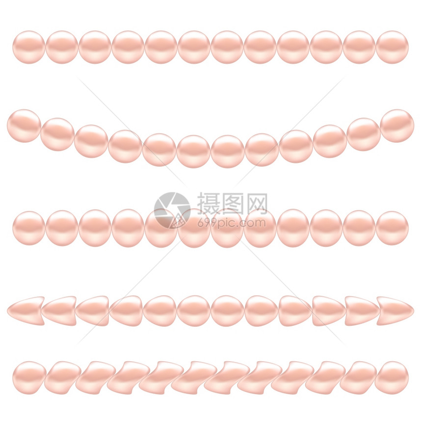 粉红珍珠领带白背景上孤立的图片