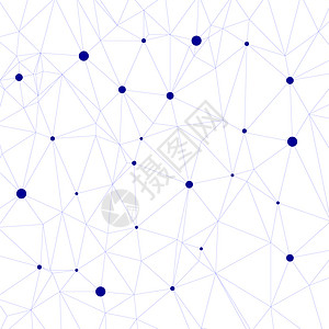 白背景蓝色点和连接抽象几何背景图片