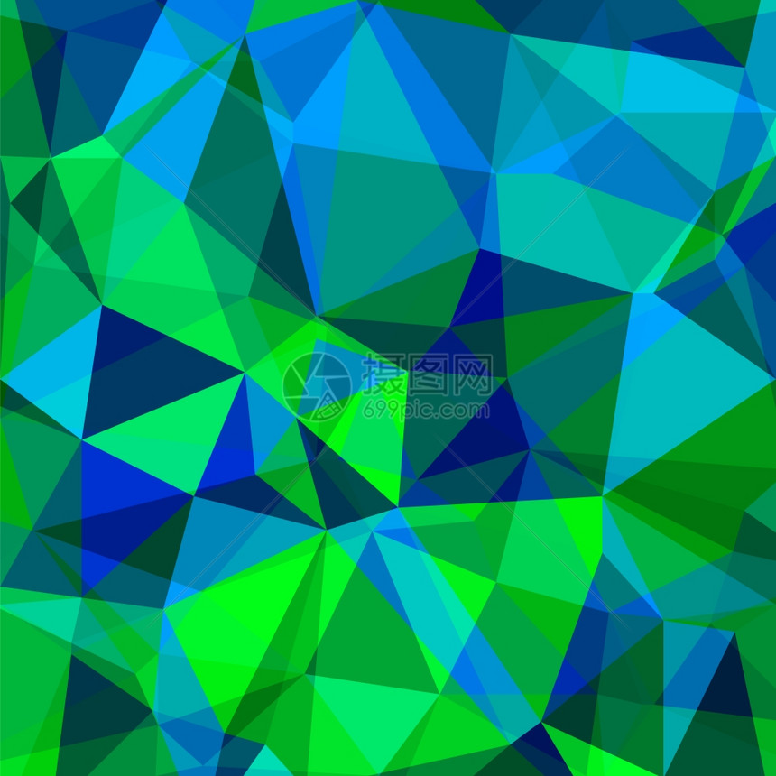 摘要绿色蓝多边形背景抽象几何多边图片