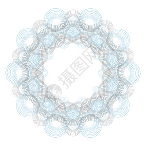 白色背景上孤立的装饰圆环波框架装饰图片