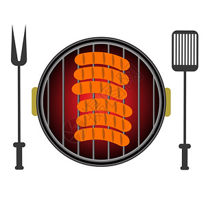 白色背景孤立的Grill图标白背景孤立的Barbecue图标图片