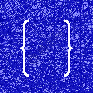 曲线括号图标曲线括号图标在蓝色背景上孤立图片