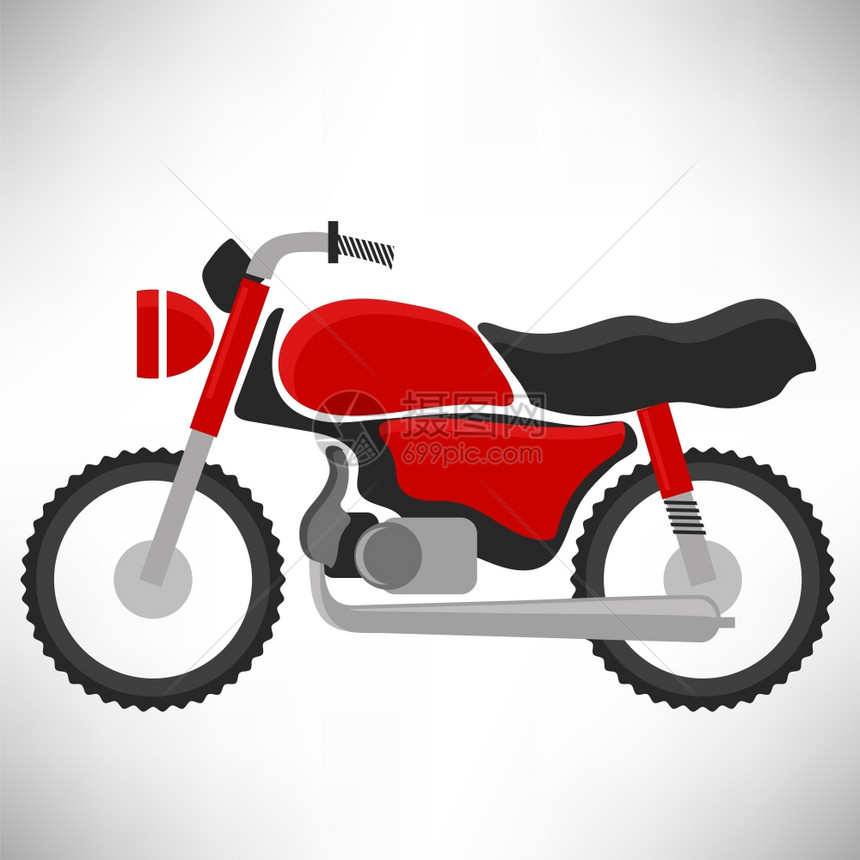 红色Bike侧影孤立在白色背景上孤立在白色背景上图片