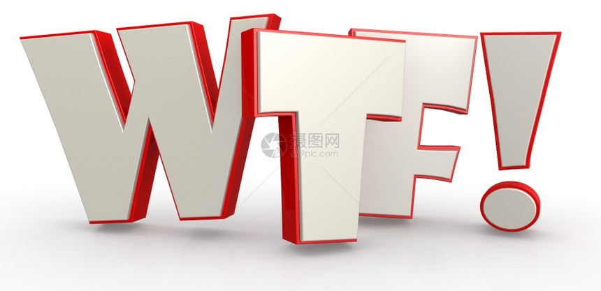 WTF字母表白色背景图像高深的艺术作品可用于任何图形设计图片