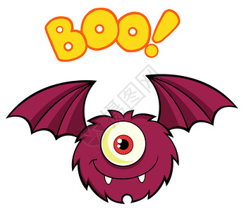恶魔翅膀素材有趣的可爱怪兽插画