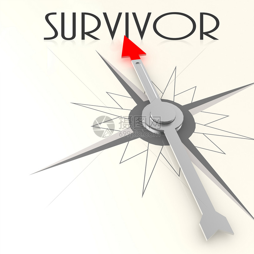 与幸存者的文字图像相匹配并使用高深的艺术作品可用于任何图形设计Care指南针图片