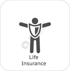 保险公司图标人寿保险和医疗服务图标平面设计插画