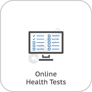 在线健康测试和医疗服务图标简单设计图片