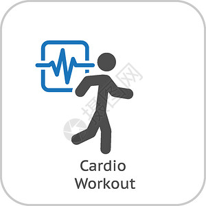 心脏运动和医疗服务图标平面设计图片