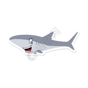 可爱鲨鱼艺术插图背景图片