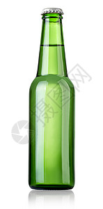 白色背景的啤酒瓶文件包含剪切路径背景图片
