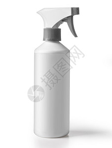 将清洁剂瓶或化学用品隔离在白色上并有剪切路径图片