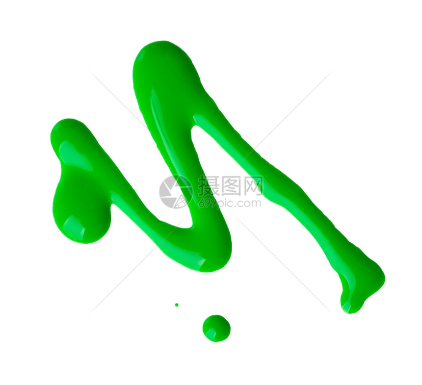 绿色指甲油enamel滴样本在白色上隔离有剪切路径图片