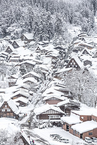 雪覆盖了村庄图片