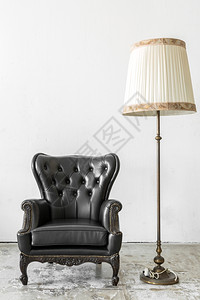 黑色真正的皮革古典风格灯椅图片