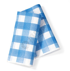 白纸巾将蓝色方形与白背景隔开图片