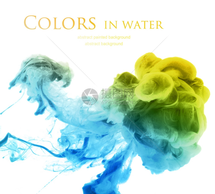 水中的丙烯酸颜色背景摘要图片