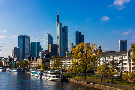 德国法兰克福的天线美因河畔法兰克福的景象背景