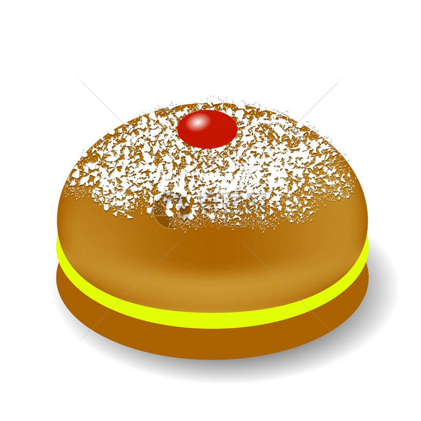 红果仁甜圈用于Hanukkah白背景孤立的Hanukkah图片