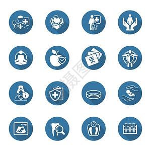 带有阴影的医疗和保健图标平面设计单独说明医疗和保健图标集平面设计图片
