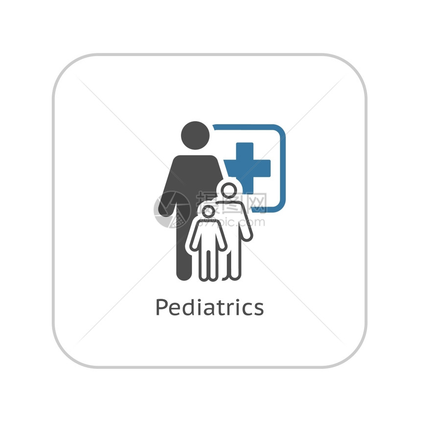 儿科和医疗服务图标平面设计单独图片