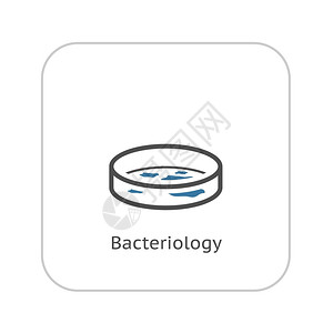 细菌学图标平面设计孤立说明测试图片
