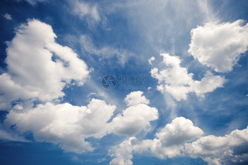 蓝天空自然背景图片