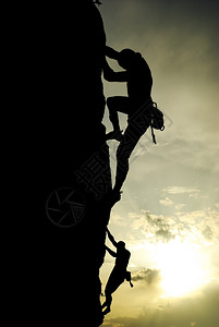 日落时的登山者轮廓迪斯根的元素图片