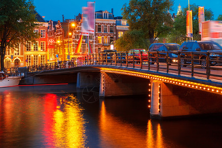 阿姆斯特尔河城市景观美丽的高清图片