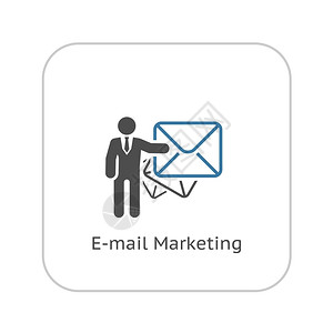 电子邮件营销图标平板设计商业概念单独说明平板设计图片