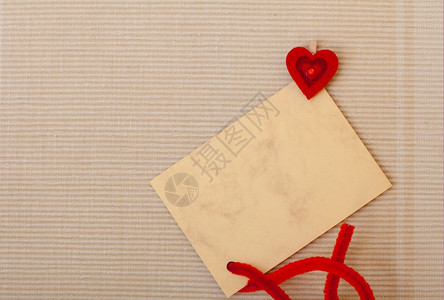 空白的旧纸牌复制件文本信息空间和红心象征爱情空间人节39日间概念背景图片