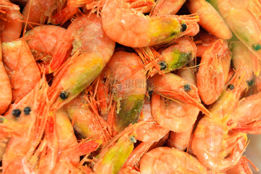 挪威卑尔根著名鱼类市场Fisketenorget的Shrimps图片