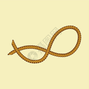 矢量绳子古老的棕色绳子主题矢量艺术插图插画