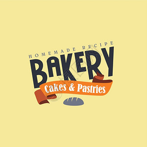 面包标签糕饼主题矢量艺术插图背景图片